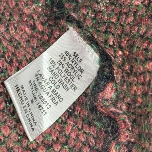 Andree By Unit Floral Sweater Black Flowers Size Medium oversized wool blend - Picture 4 of 12